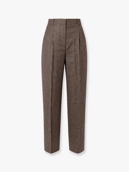 Toteme Viscose and certified wool trousers - Taupe Melange