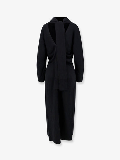 Toteme Viscose dress with scarf - Black
