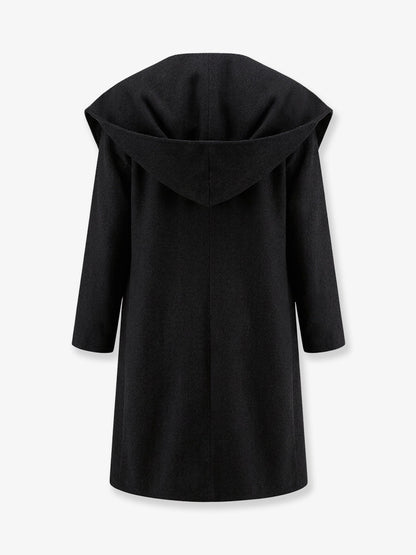 Toteme Wool Hoodie Coat - Black