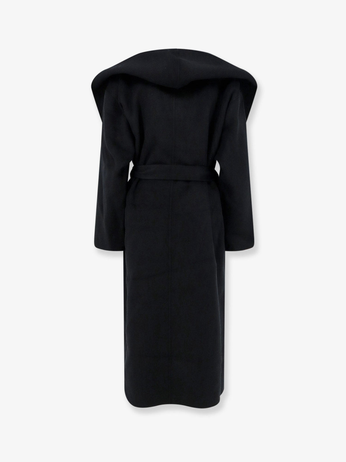 Toteme Hooded belted wool coat - Black