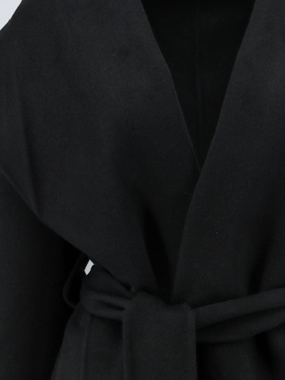 Toteme Hooded belted wool coat - Black