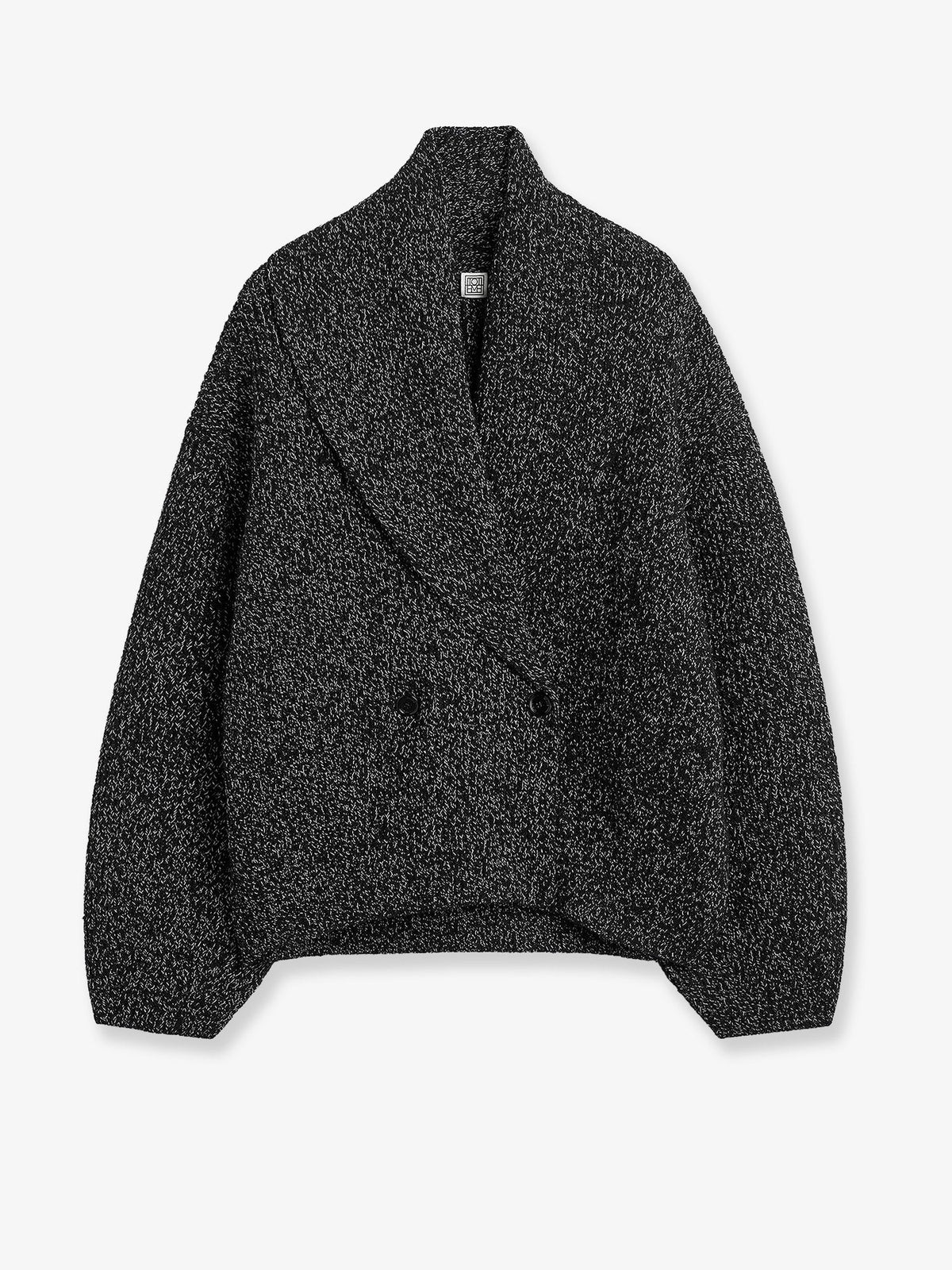 Toteme Double-breasted wool cardigan - Black/White