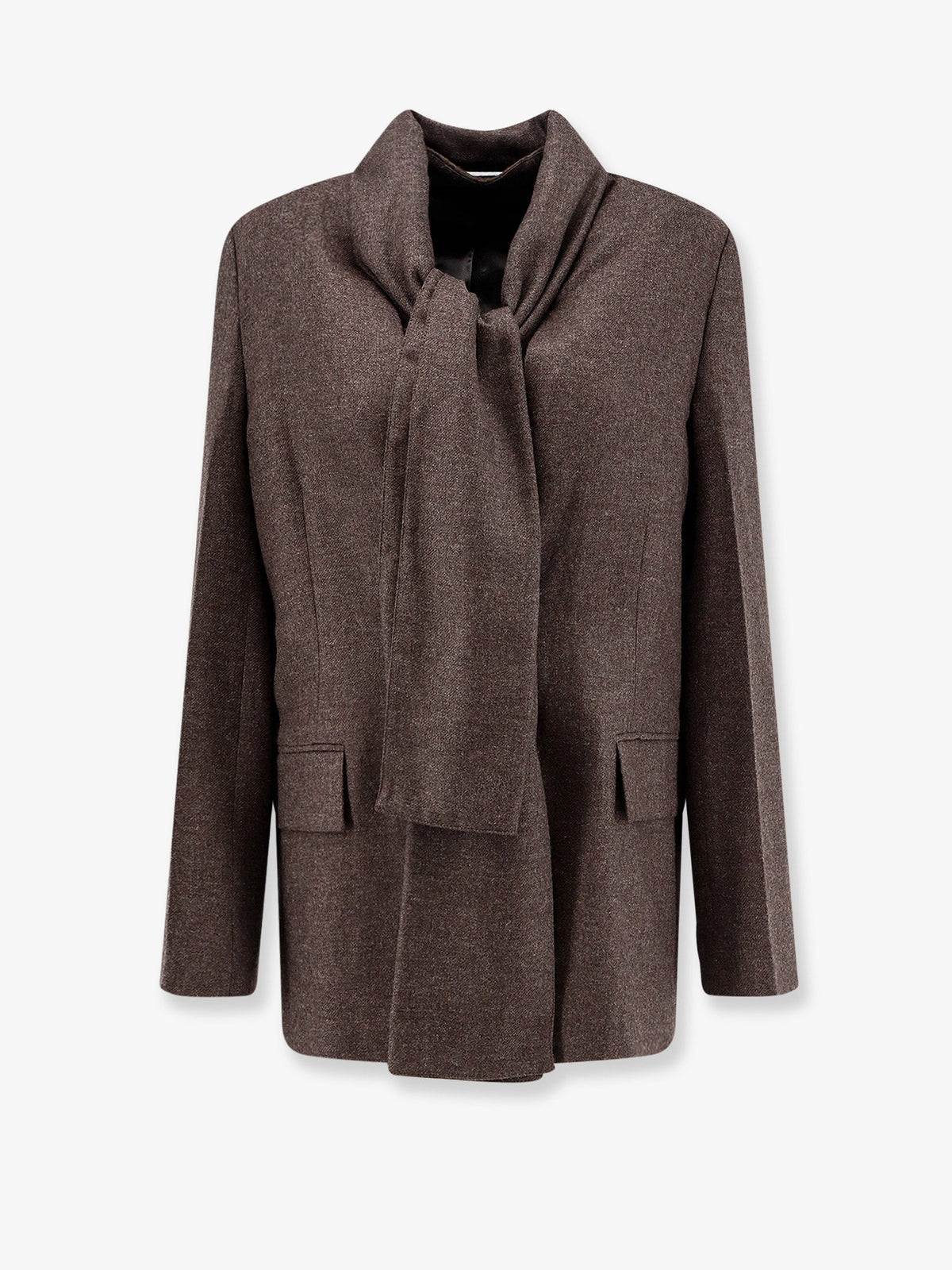 Toteme Scarf Lapel viscose and wool blazer - Taupe Melange