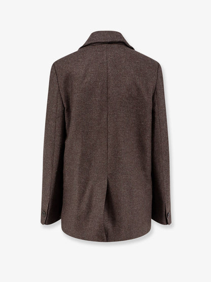 Toteme Scarf Lapel viscose and wool blazer - Taupe Melange