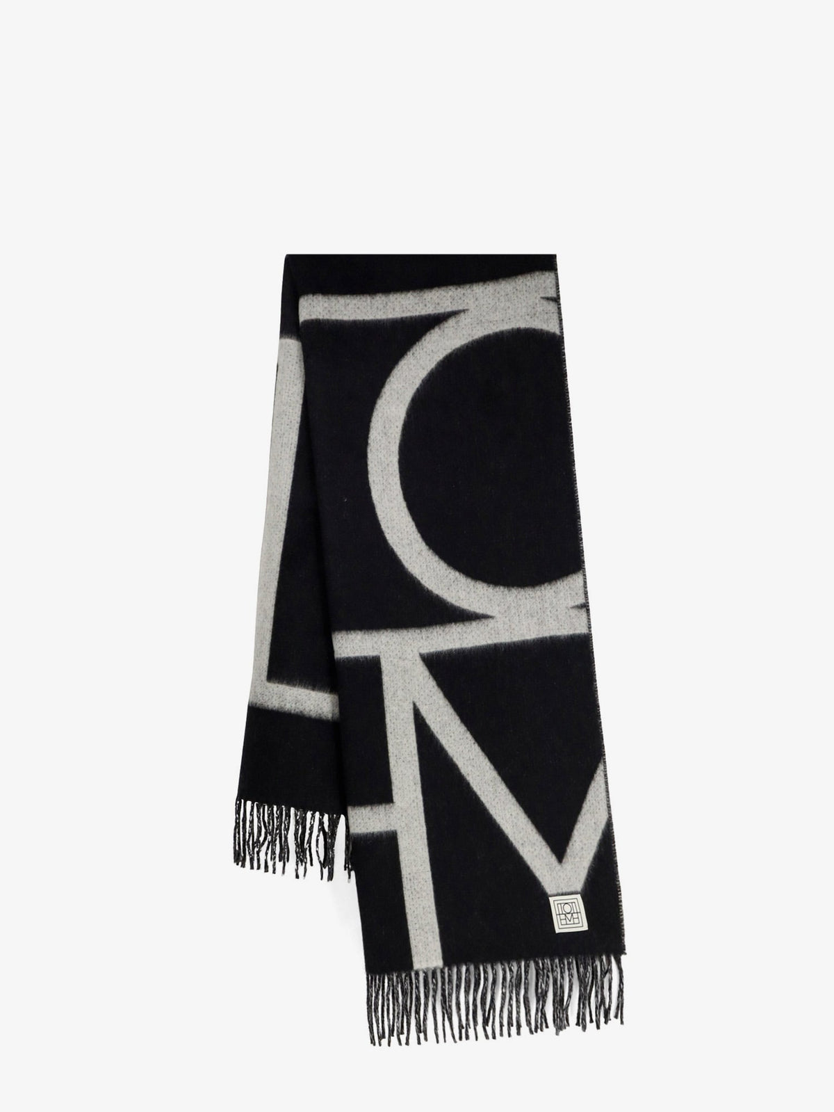 Toteme Monogram wool scarf - Black