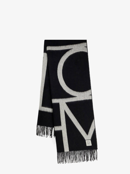 Toteme Monogram wool scarf - Black