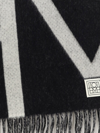 Toteme Monogram wool scarf - Black