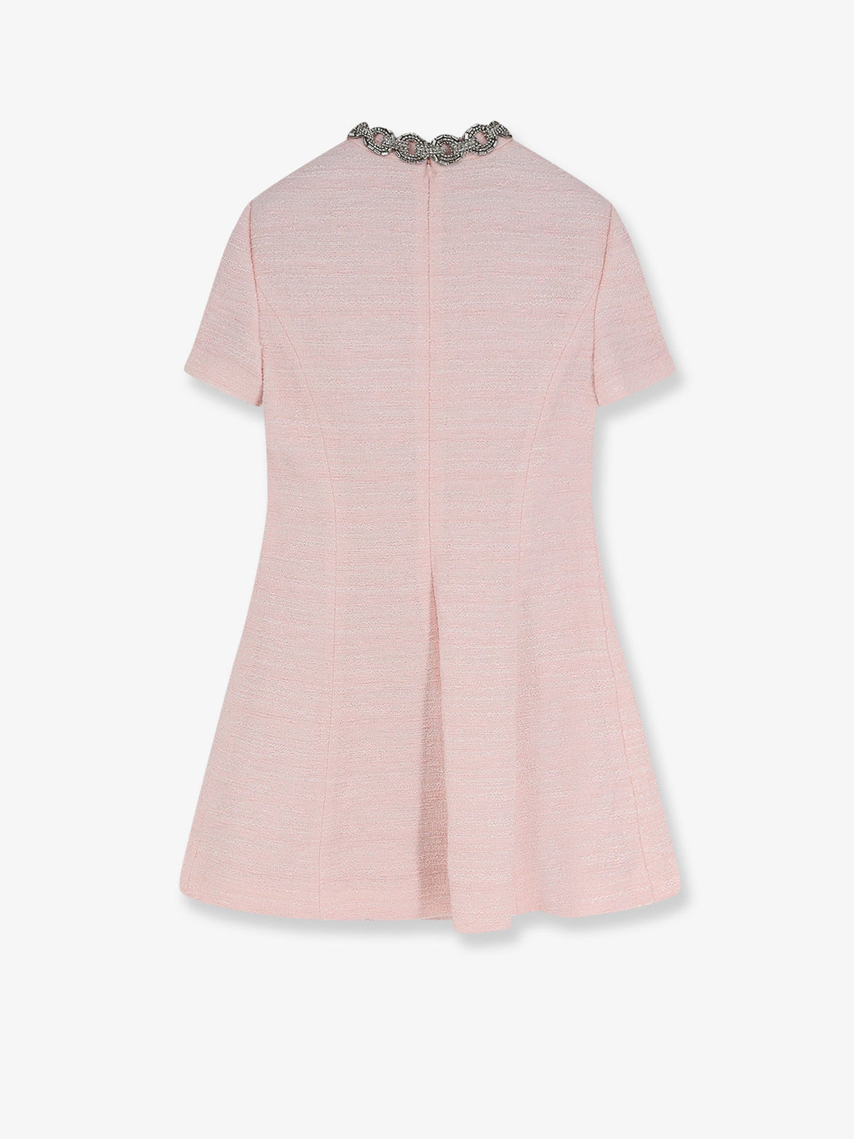 Valentino Embroidered Crinkle Cotton Tweed mini dress - Glossypinksilver