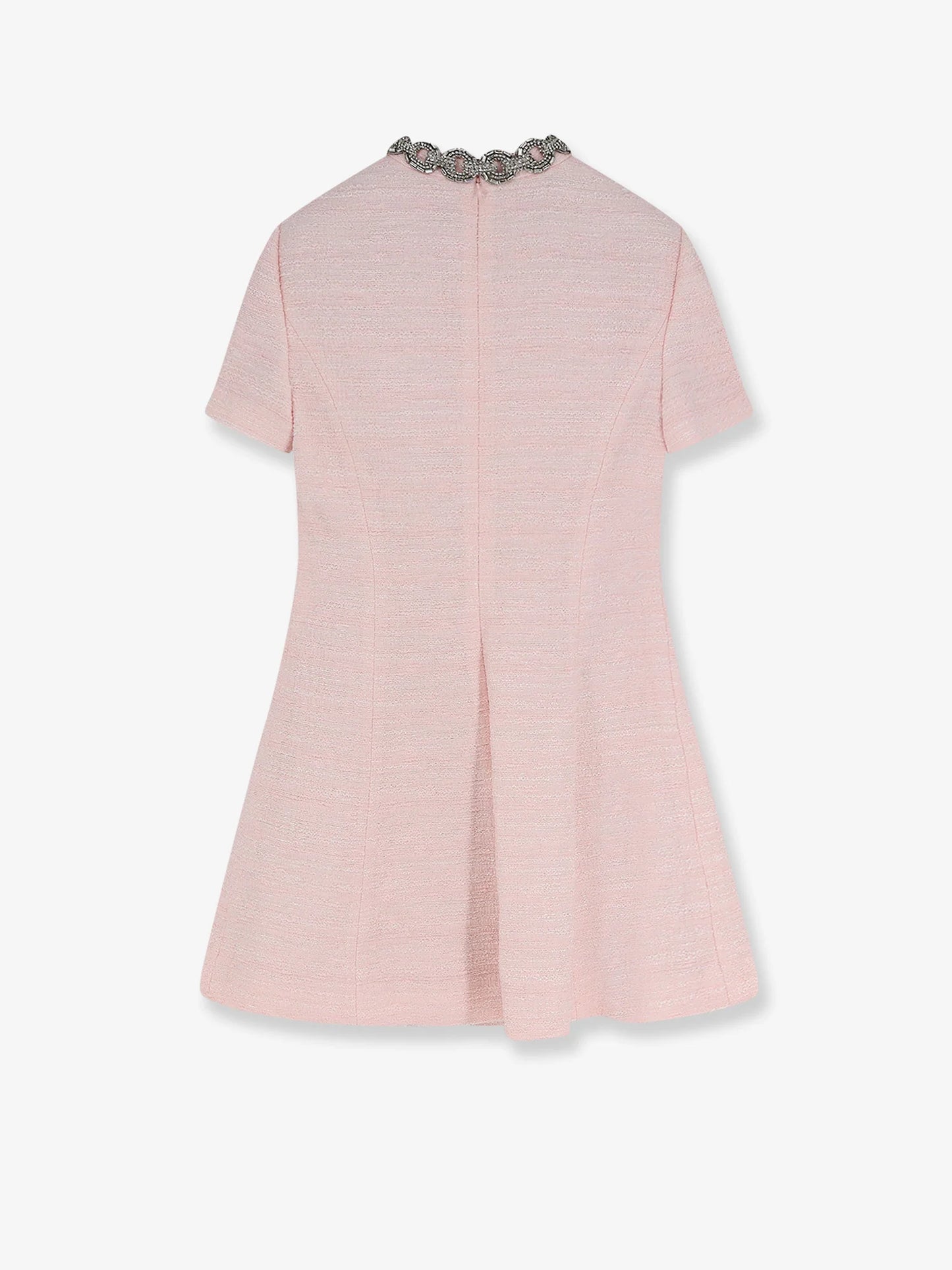 Valentino Embroidered Crinkle Cotton Tweed Mini Dress