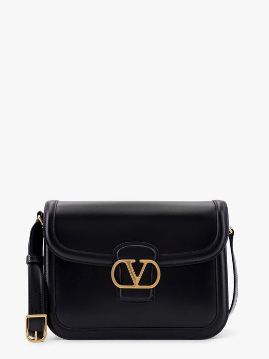 Valentino Garavani Valentino garavani 9to5 leather shoulder bag with vlogo signature closure - Nero