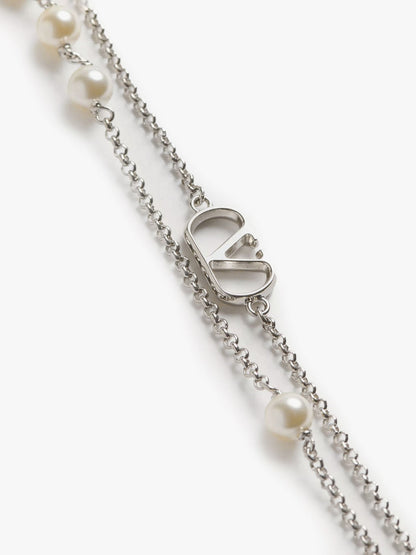 Valentino Garavani Metal necklace with silver finishes - Argento