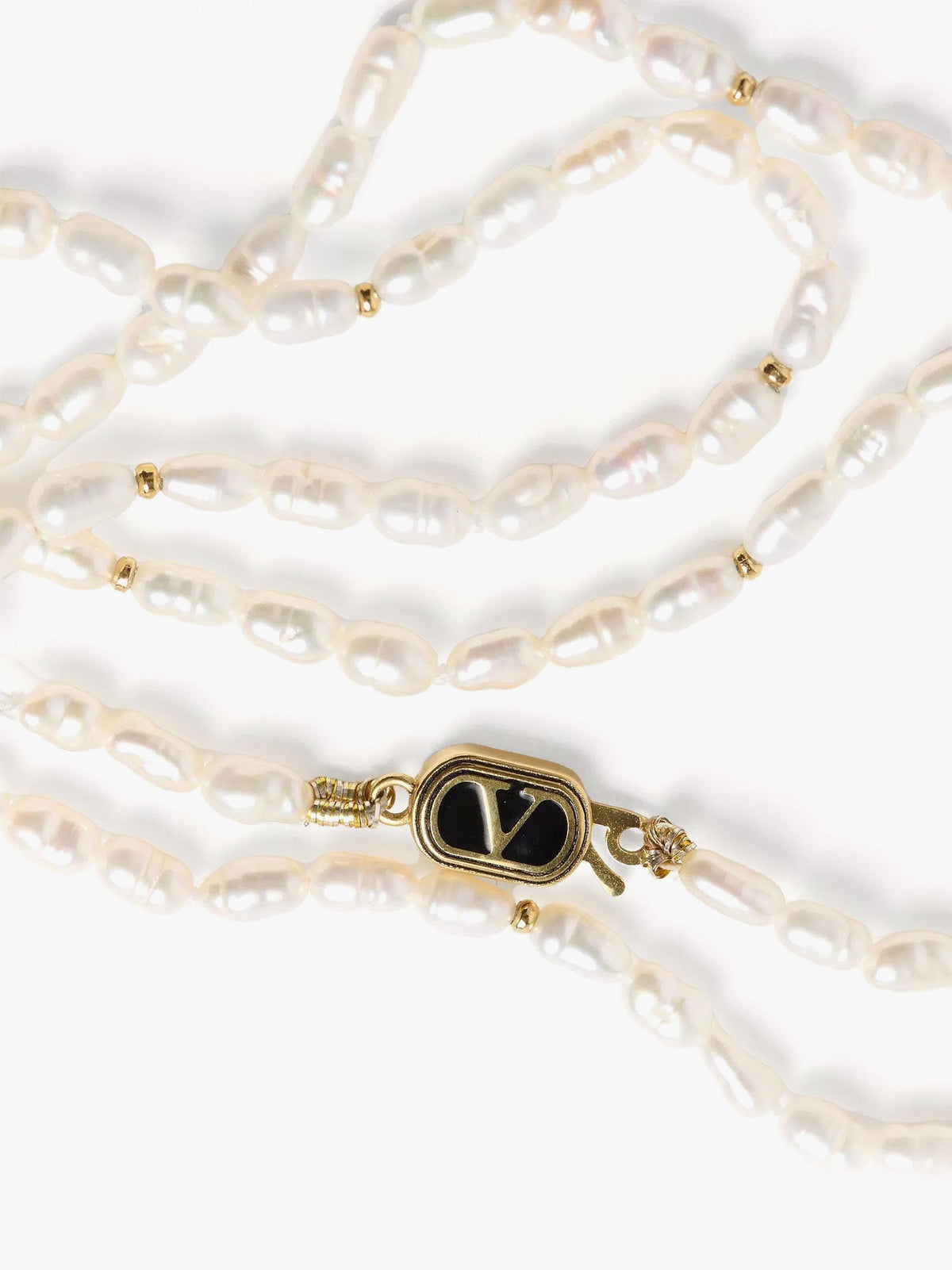 Valentino Garavani Metal necklace with pearls - Bianco