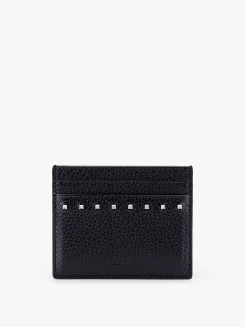 Valentino Garavani Leather card holder with stud detail - Nero