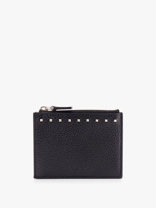Valentino Garavani Valentino Garavani rockstud leather card holder - Nero