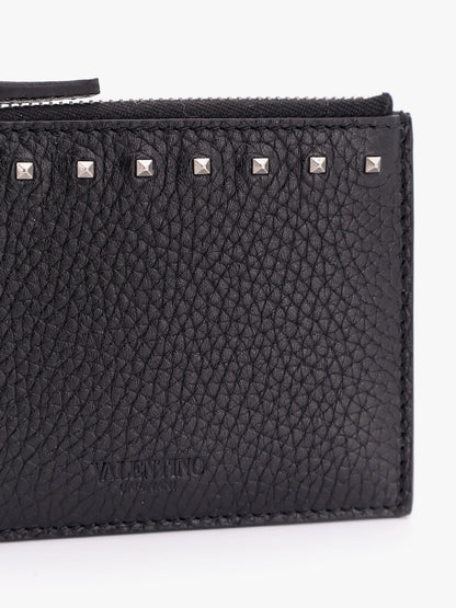 Valentino Garavani Valentino Garavani rockstud leather card holder - Nero