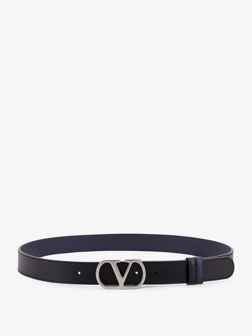 Valentino Garavani Vlogo leather reversible belt - Nero/Marine