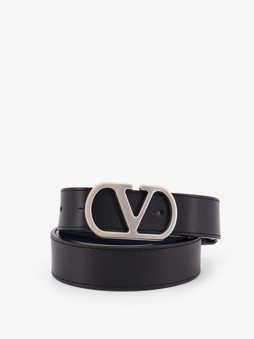 Valentino Garavani Vlogo leather reversible belt - Nero/Marine
