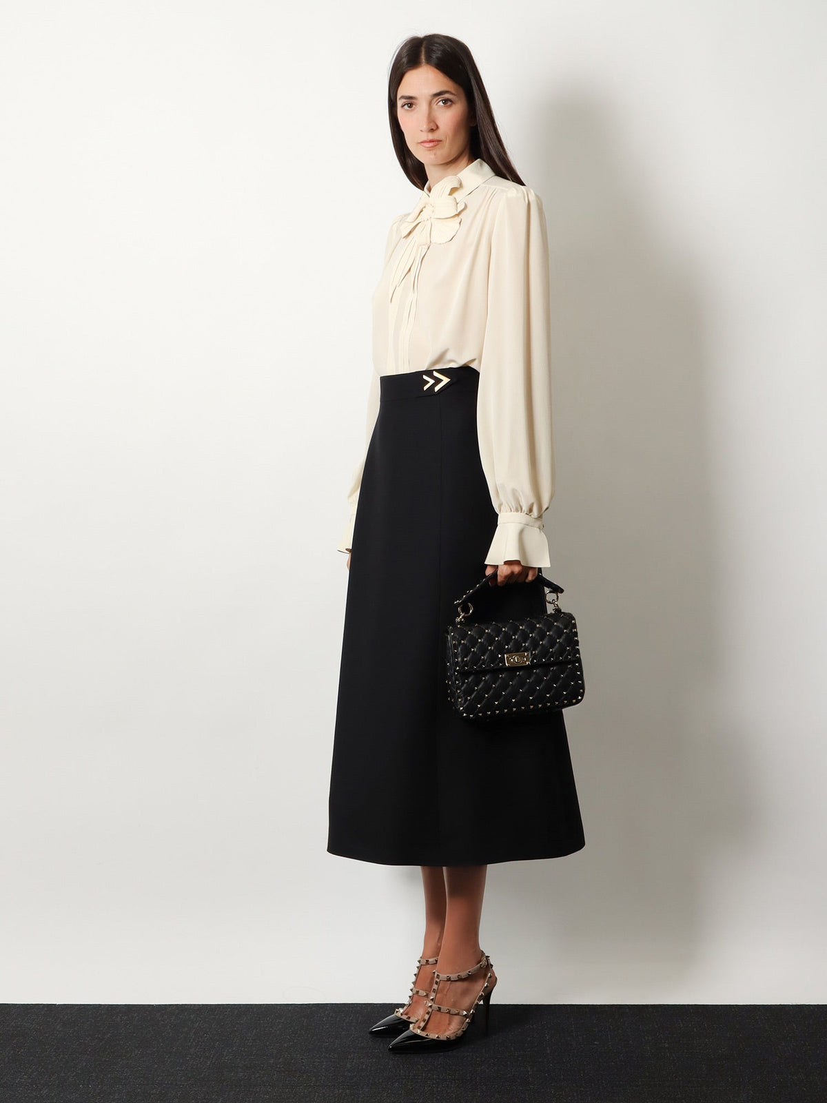 Valentino Garavani Rockstud Spike leather crossbody bag with iconic all-over studs - Nero