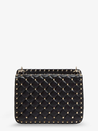Valentino Garavani Rockstud Spike leather crossbody bag with iconic all-over studs - Nero