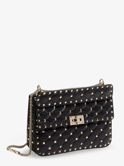 Valentino Garavani Rockstud Spike leather crossbody bag with iconic all-over studs - Nero