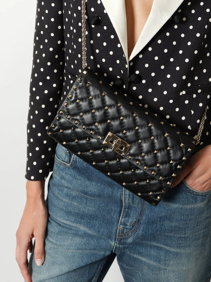 VALENTINO GARAVANI - Rockstud Spike leather crossbody bag with iconic all-over studs