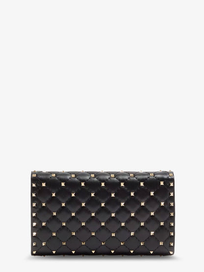 Valentino Garavani Rockstud Spike leather crossbody bag with iconic all-over studs - Nero