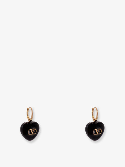 Valentino Garavani Coeur Royal metal earrings - Oro/Nero