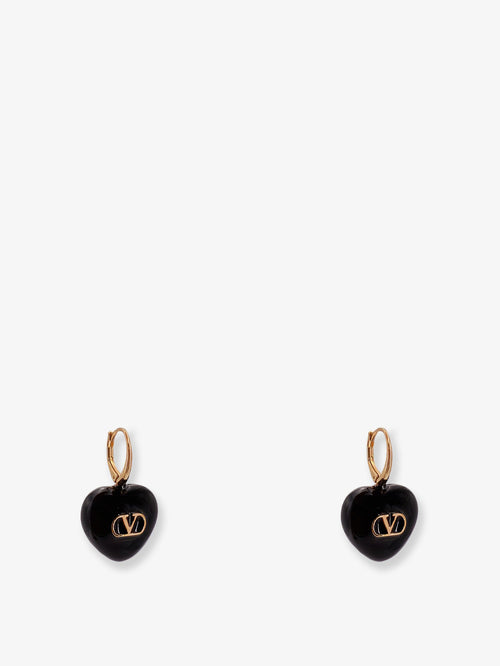 Valentino Garavani Coeur Royal metal earrings - Oro/Nero
