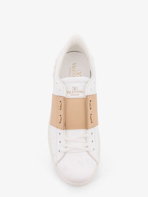 Valentino Garavani Open leather sneakers - Bianco Beige