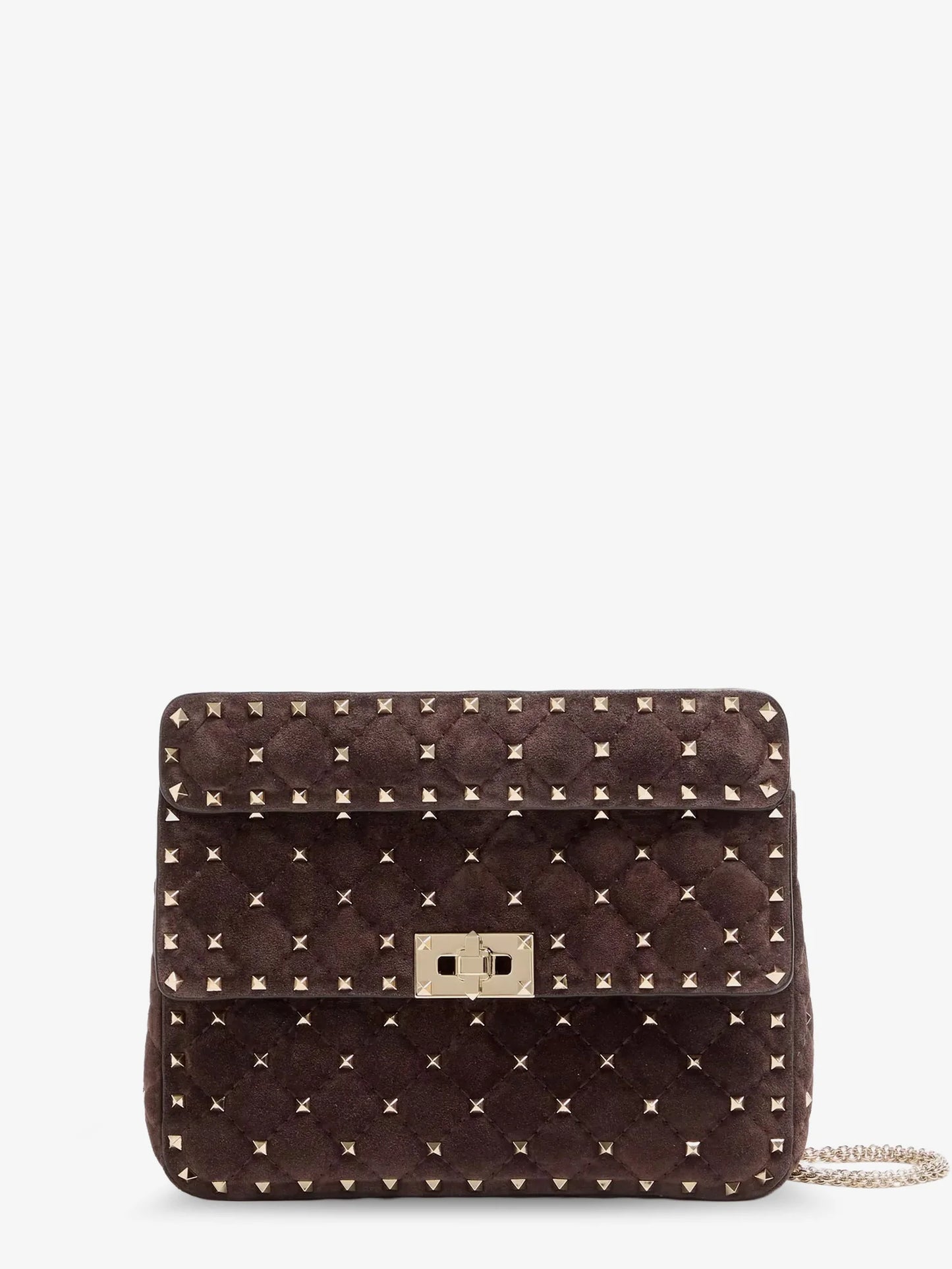 Valentino Garavani Rockstud Spike Suede Crossbody Bag With Iconic All Over Studs