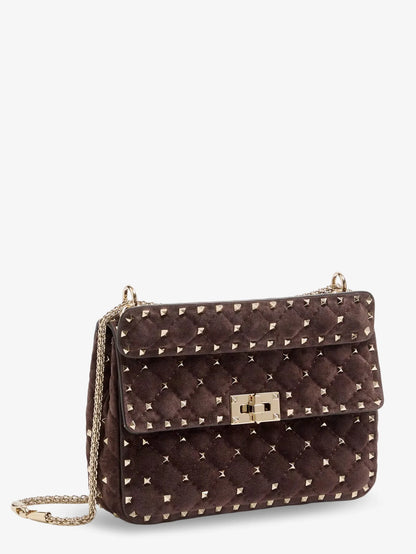 Valentino Garavani Rockstud Spike Suede Crossbody Bag With Iconic All Over Studs