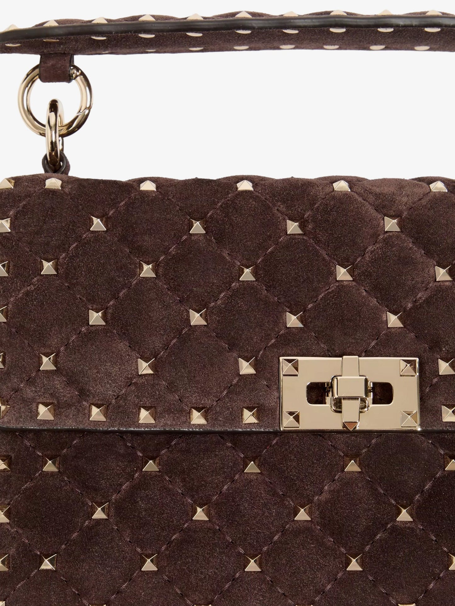 Valentino Garavani Rockstud Spike Suede Crossbody Bag With Iconic All Over Studs
