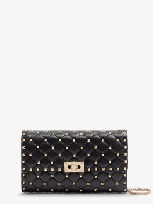 Valentino Garavani Rockstud Spike Leather Shoulder Bag With Iconic All Over Studs