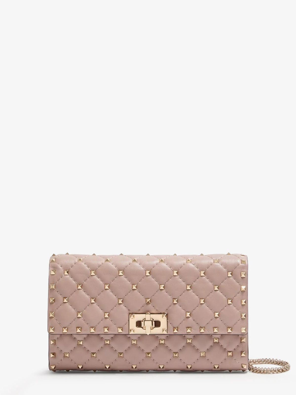 Valentino Garavani Rockstud Spike leather crossbody with iconic all-over studs - Poudre