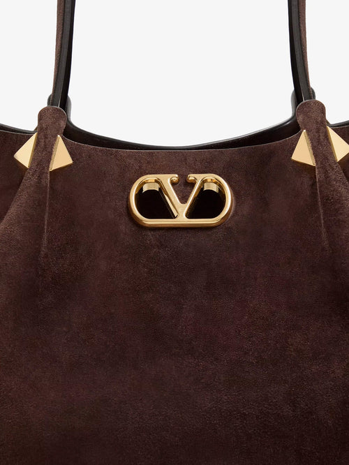 Valentino Garavani Suede shoulder bag - Ebonybrown