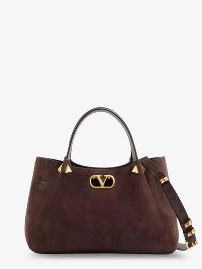 VALENTINO GARAVANI - Suede handbag with metal VLogo