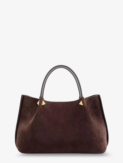 VALENTINO GARAVANI - Suede handbag with metal VLogo