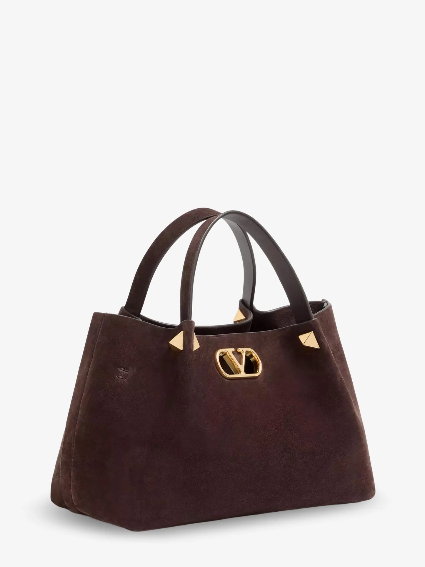 VALENTINO GARAVANI - Suede handbag with metal VLogo