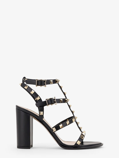 Valentino Garavani Rockstud leather sandals with iconic all-over studs - Nero