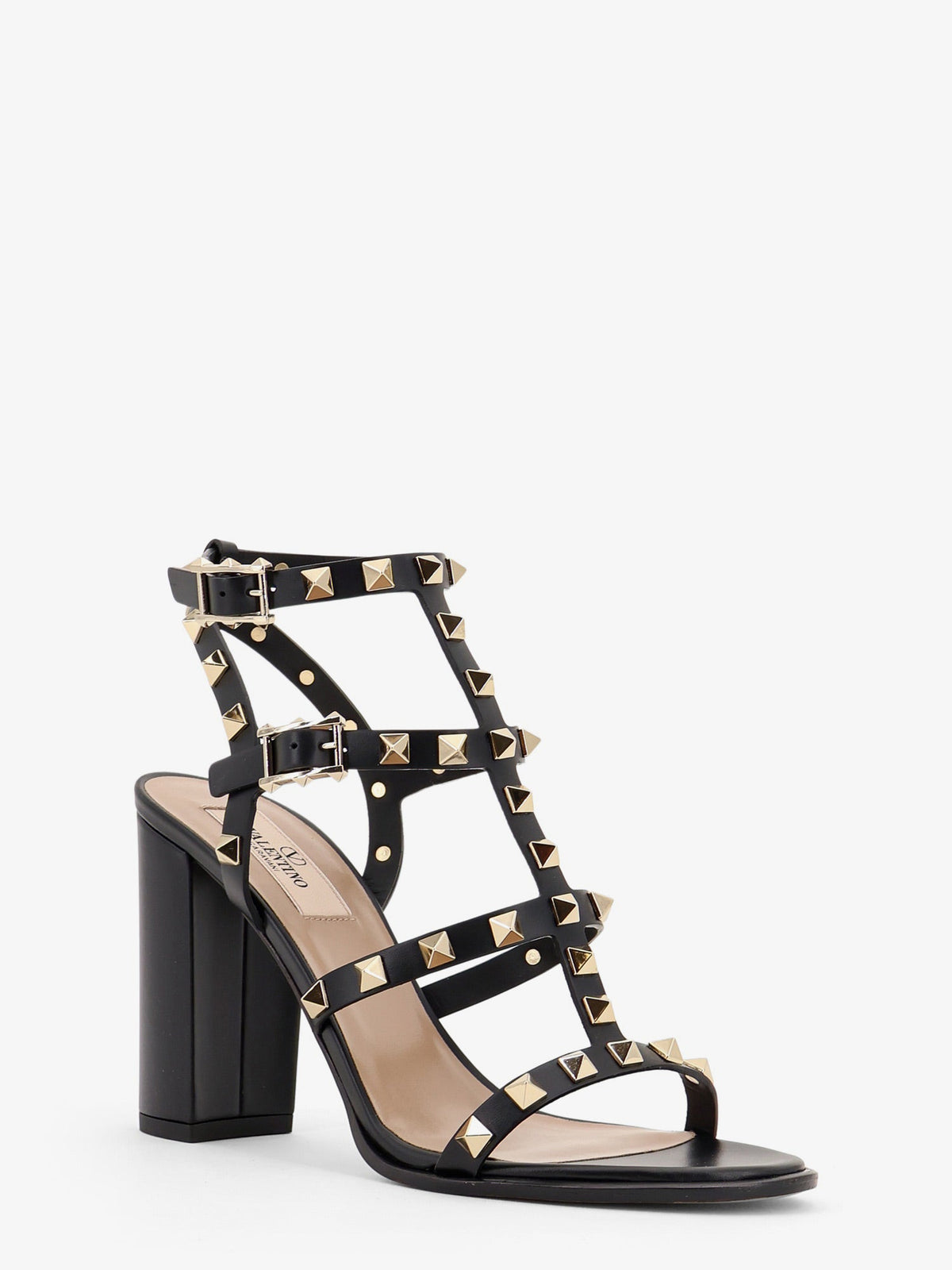 Valentino Garavani Rockstud leather sandals with iconic all-over studs - Nero