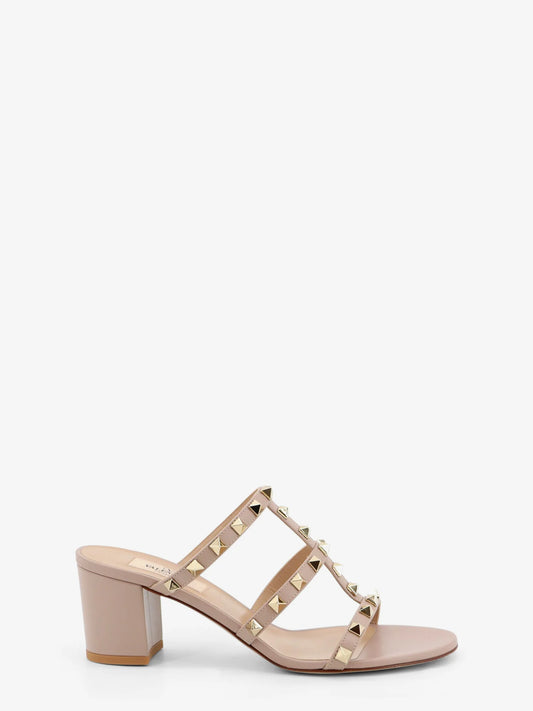 Valentino Garavani Rockstuds Leather Sandals With Iconic All Over Studs