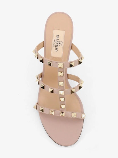 Valentino Garavani Rockstud Leather Sandals With Iconic All Over Studs