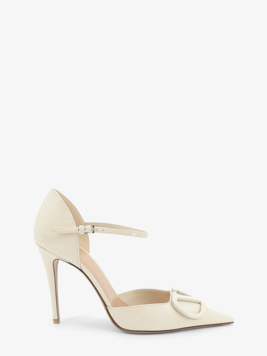 Valentino Garavani D'orsay Patent Pumps With V Logo Signature