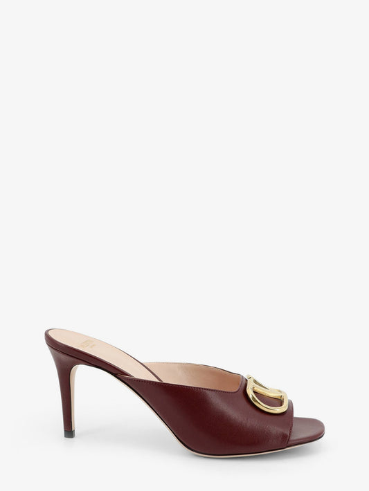 Valentino Garavani VLogo Signature Leather Sandals - Rosewood