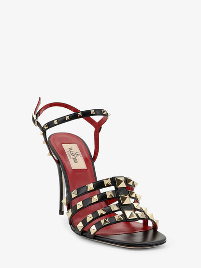 Valentino Garavani Rockstud leather sandals with iconic all-over studs - Nero