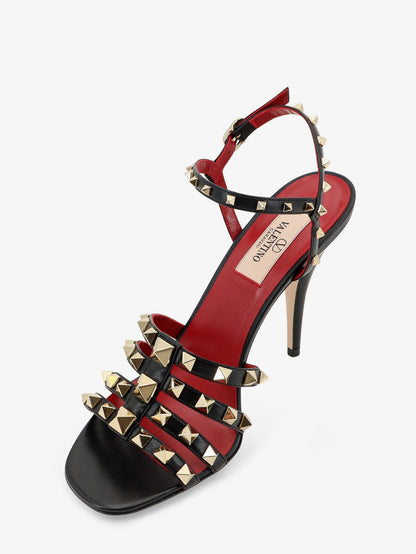 Valentino Garavani Rockstud leather sandals with iconic all-over studs - Nero