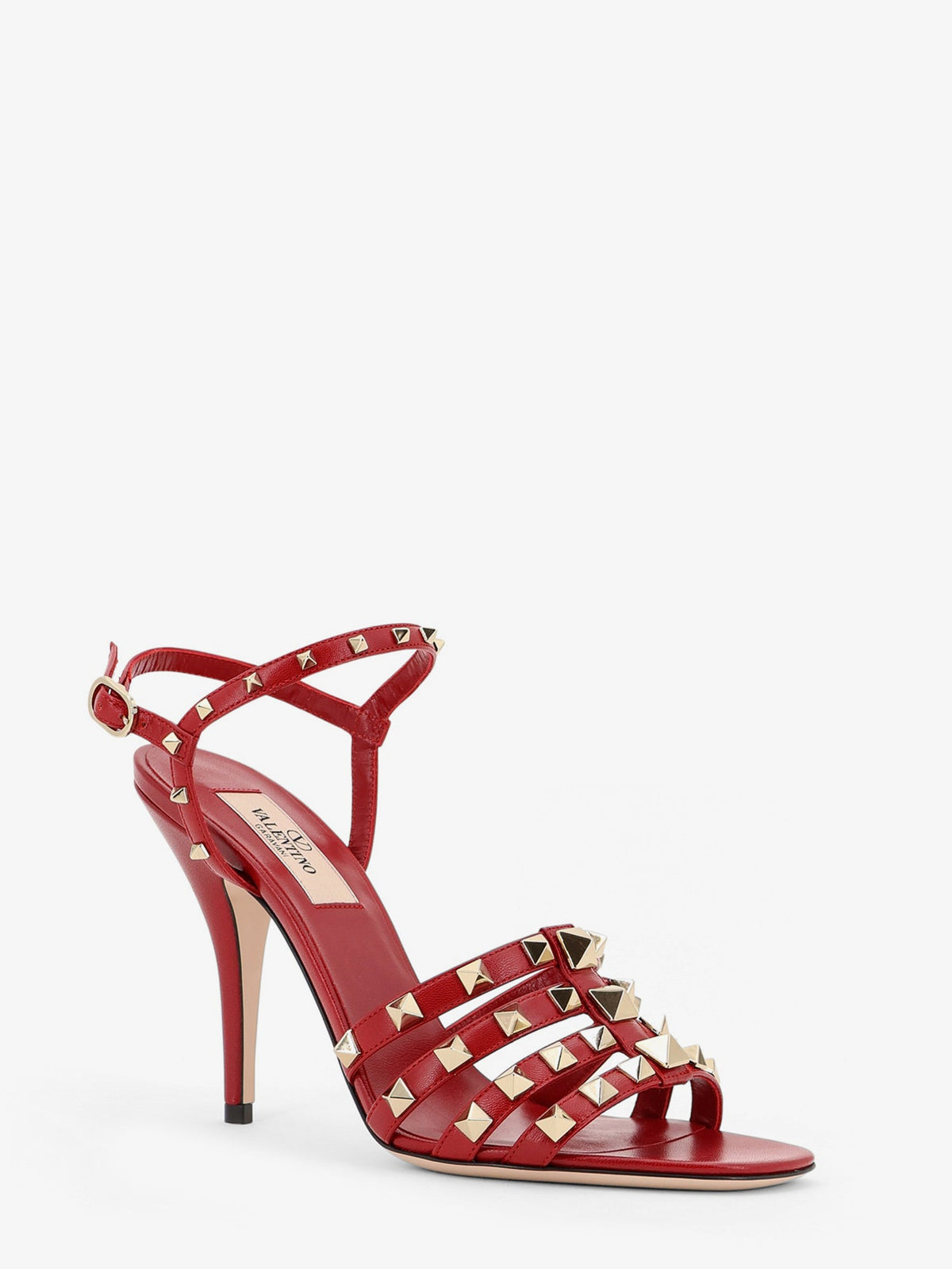 Valentino Garavani Rockstud leather sandals with iconic all-over studs - Brightred