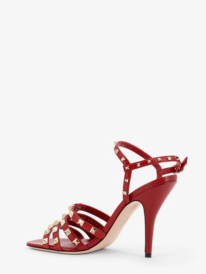 Valentino Garavani Rockstud leather sandals with iconic all-over studs - Brightred