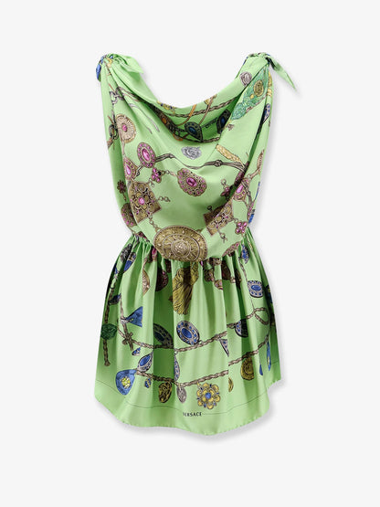VERSACE - Printed silk twill mini dress