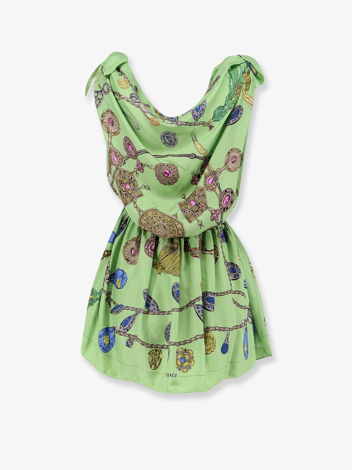 VERSACE - Printed silk twill mini dress